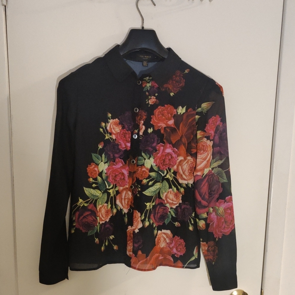 Ted Baker Black and Gray Blouse